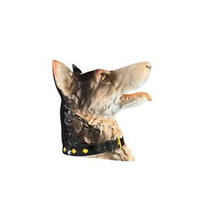 Vintage German Shepherd, Ceramic Dog Head / Bust, 1950's wall hanger